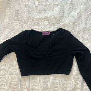 Edikted Black Scoop Neck Crop Top